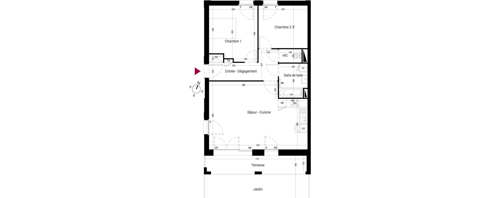 Appartement T3 de 69,15 m2 &agrave; Li&eacute;vin Centre