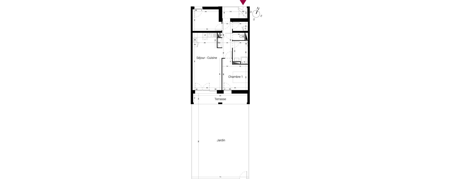 Appartement T3 de 61,75 m2 &agrave; Li&eacute;vin Centre