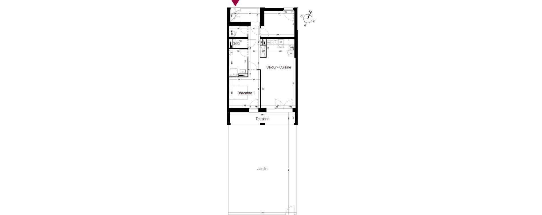 Appartement T3 de 61,40 m2 &agrave; Li&eacute;vin Centre