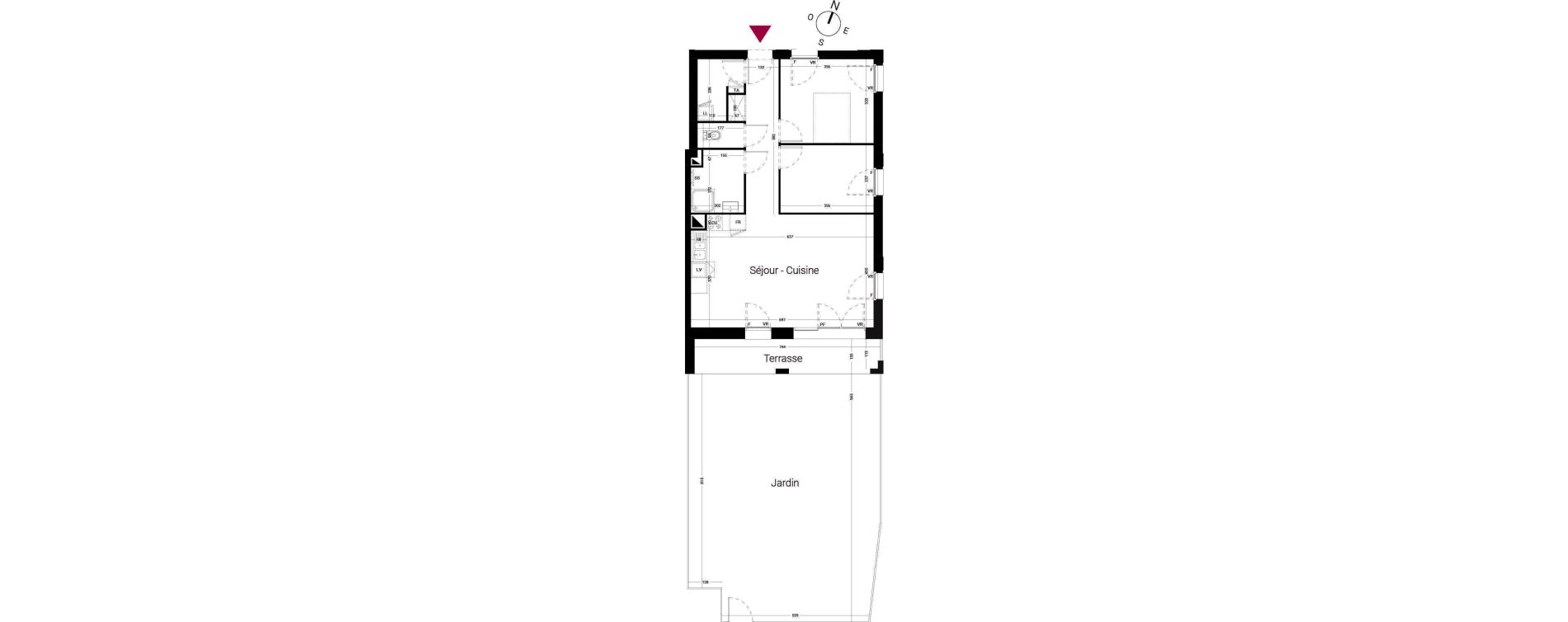 Appartement T3 de 67,80 m2 &agrave; Li&eacute;vin Centre
