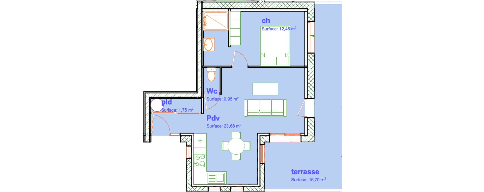 Appartement T2 de 38,83 m2 &agrave; Merlimont Plage