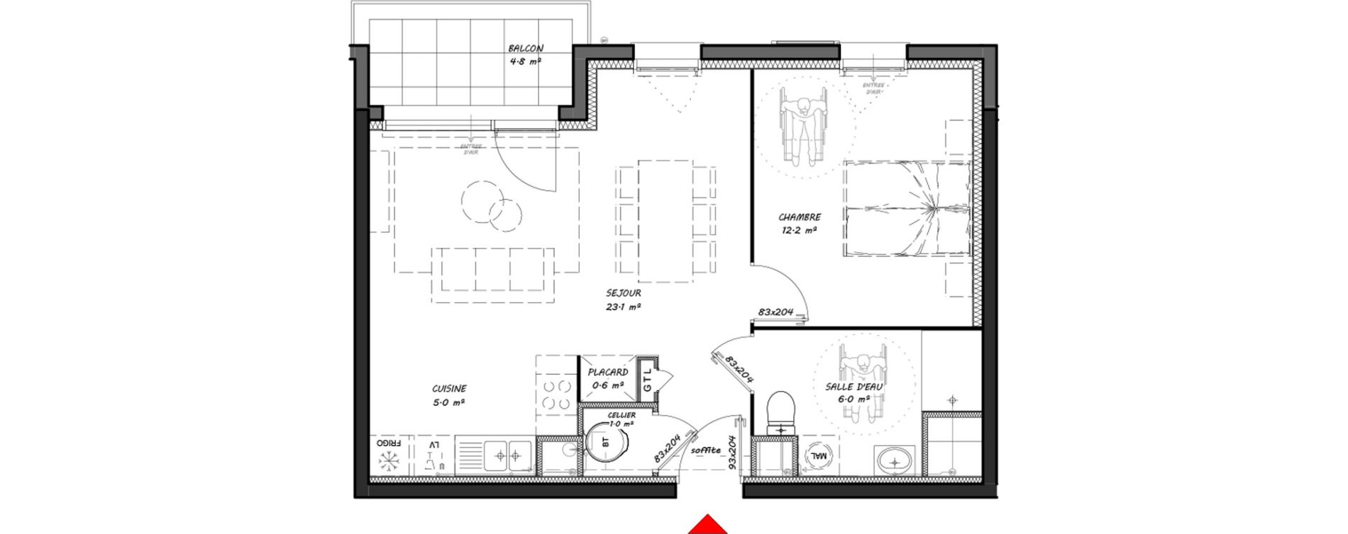 Appartement T2 de 47,90 m2 &agrave; Merlimont Centre