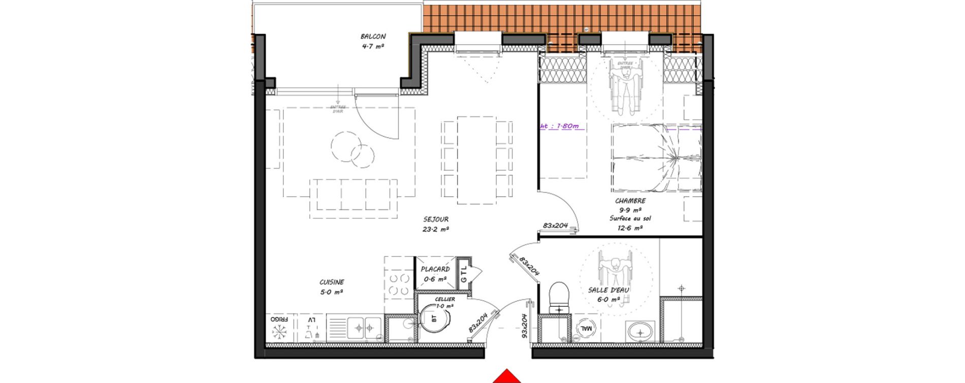 Appartement T2 de 45,70 m2 &agrave; Merlimont Centre