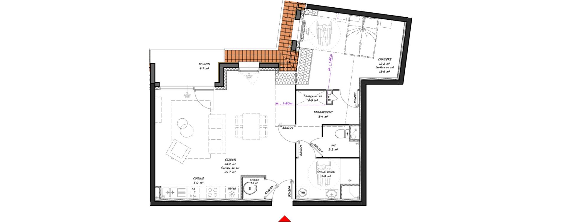 Appartement T2 de 59,00 m2 &agrave; Merlimont Centre
