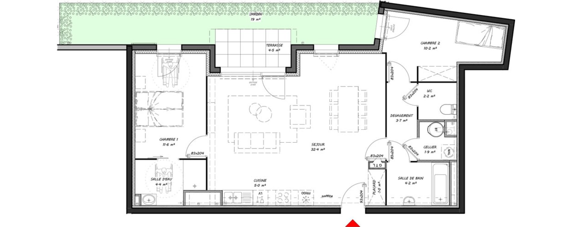 Appartement T3 de 76,60 m2 &agrave; Merlimont Centre