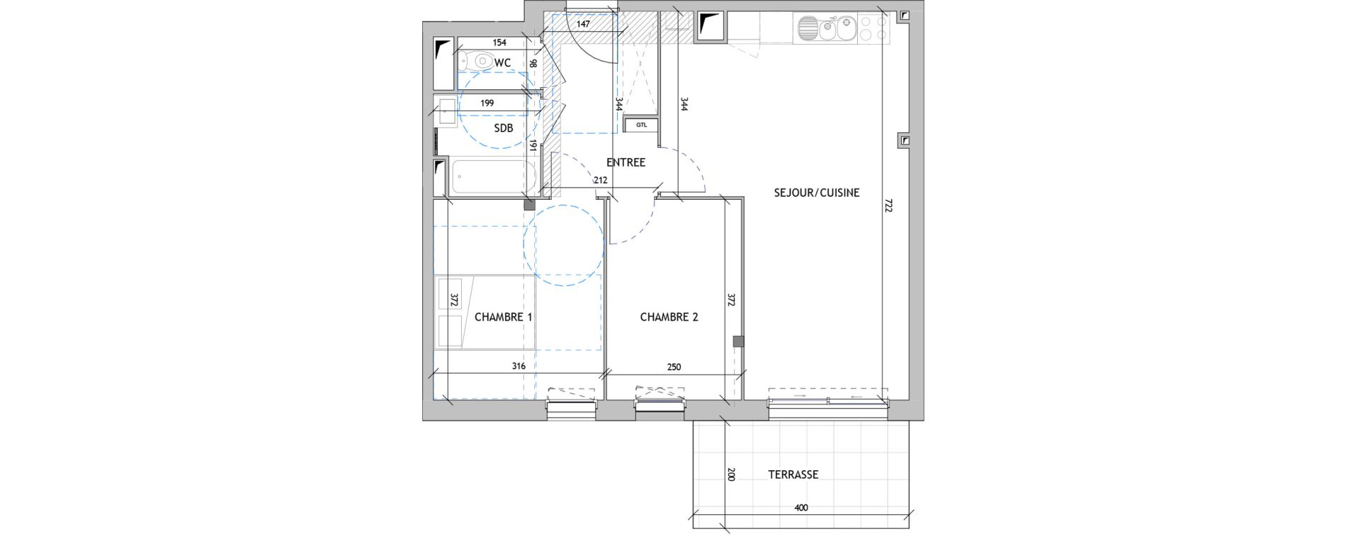 Appartement T3 de 60,15 m2 &agrave; Montreuil Centre