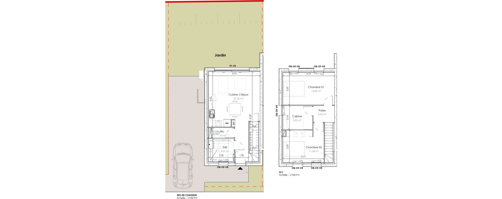 Maison T3 de 69,80 m2 &agrave; Neufch&acirc;tel-Hardelot Centre