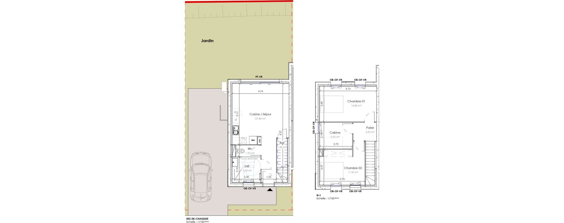 Maison T3 de 69,85 m2 &agrave; Neufch&acirc;tel-Hardelot Centre