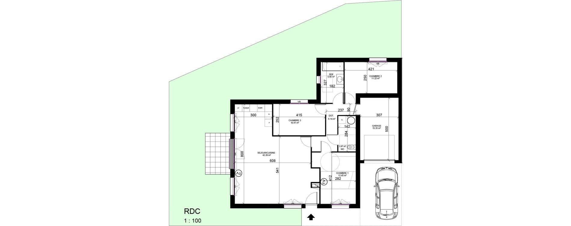 Maison T4 de 92,42 m2 &agrave; Rang-Du-Fliers Centre