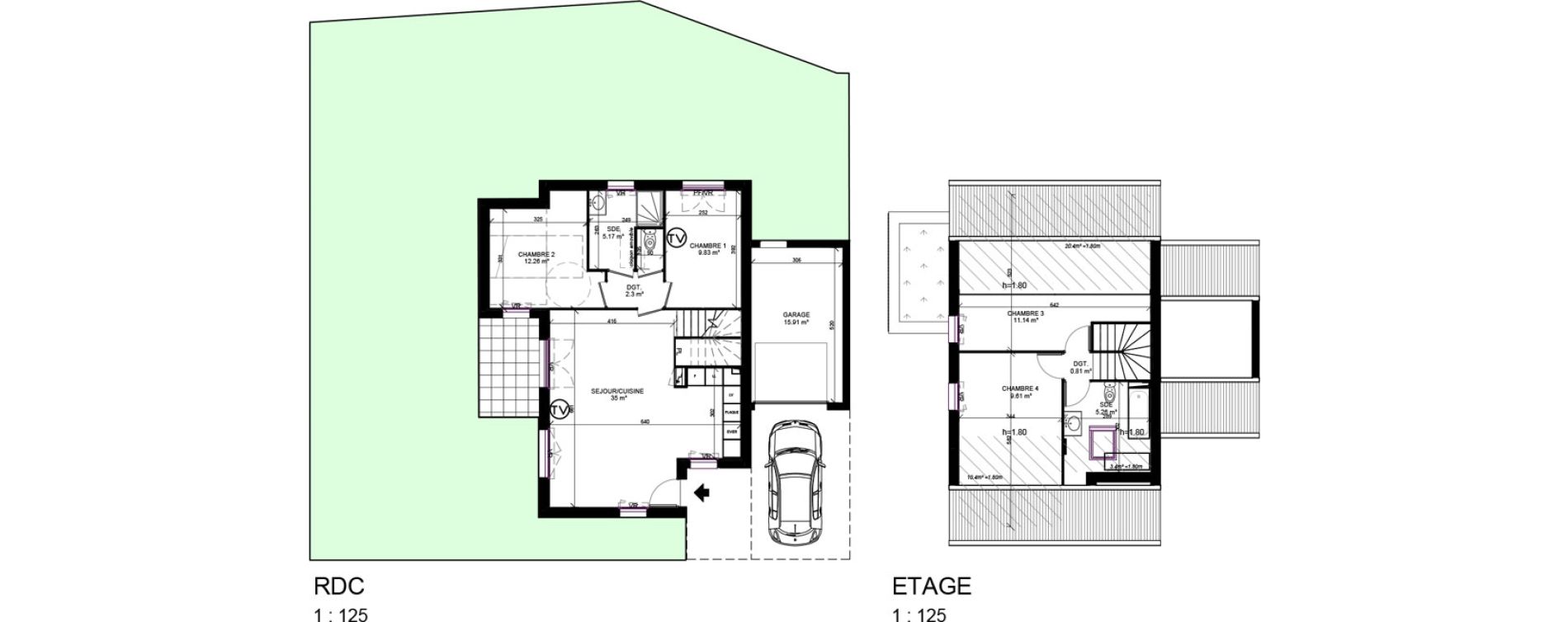 Maison T5 de 92,60 m2 &agrave; Rang-Du-Fliers Centre