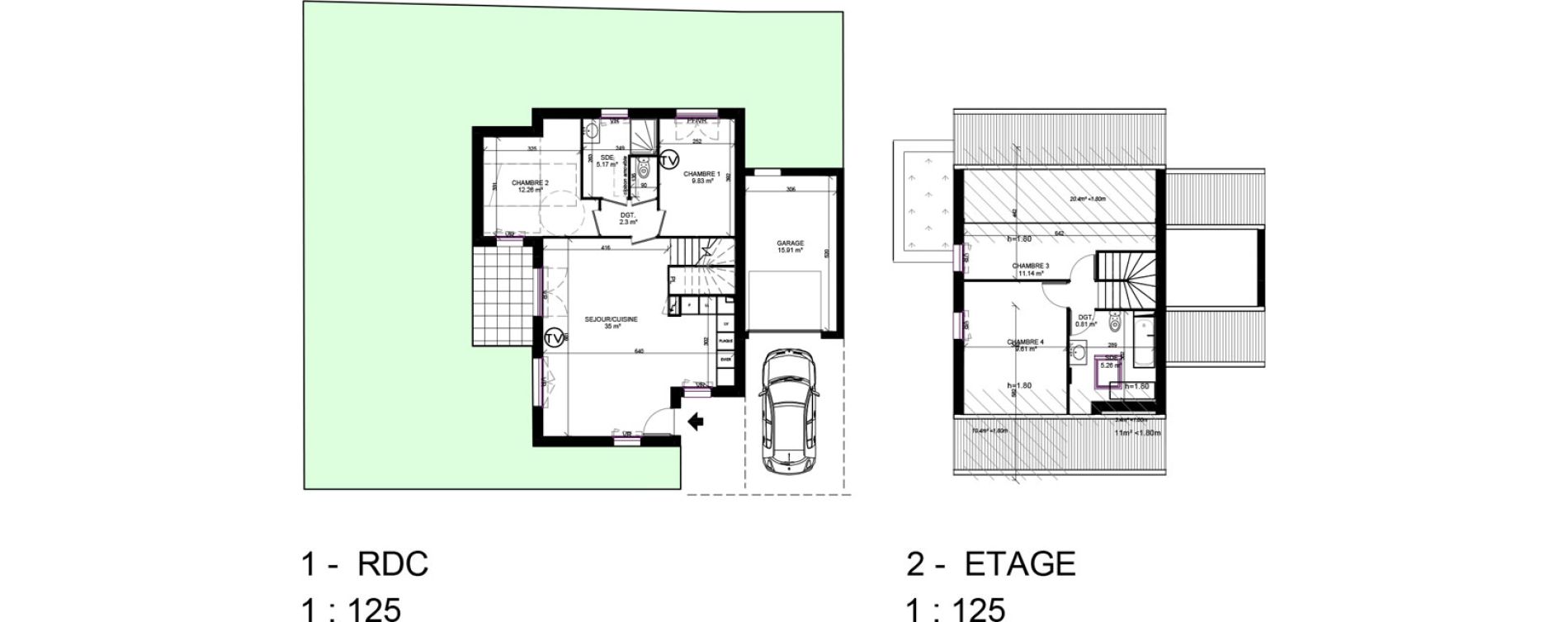 Maison T5 de 92,60 m2 &agrave; Rang-Du-Fliers Centre