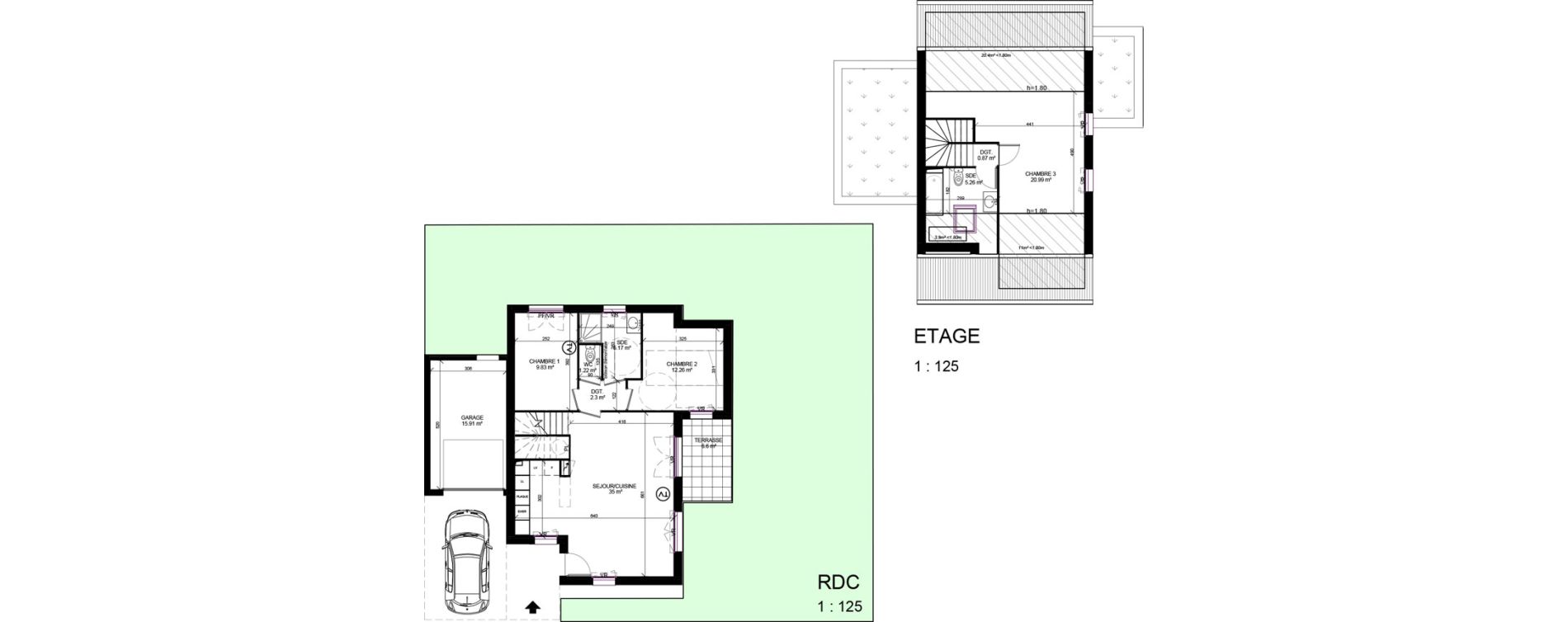 Maison T4 de 92,60 m2 &agrave; Rang-Du-Fliers Centre