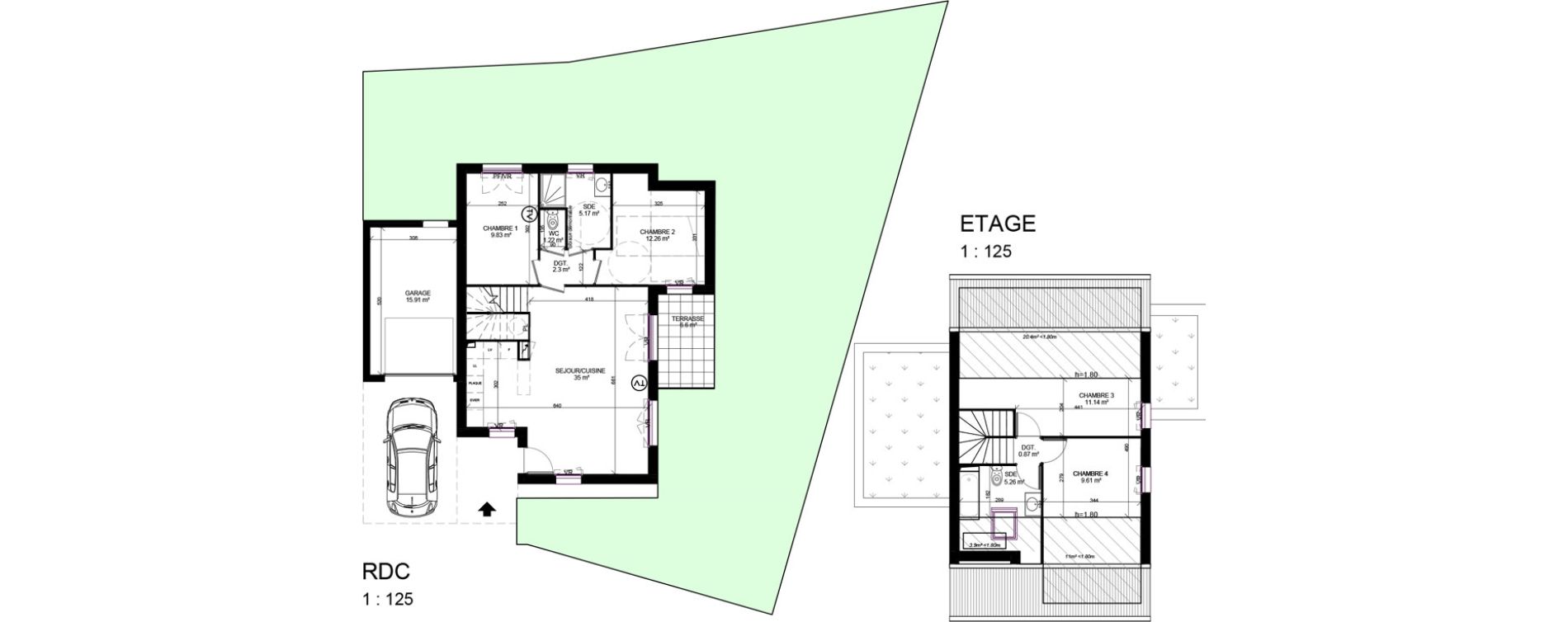 Maison T5 de 92,60 m2 &agrave; Rang-Du-Fliers Centre