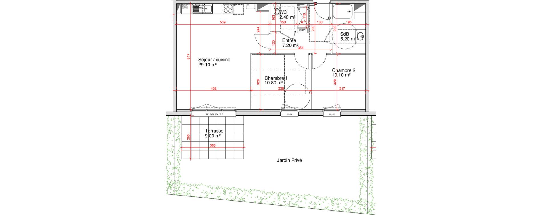 Appartement T3 de 64,80 m2 &agrave; Saint-Martin-Boulogne Wicardenne