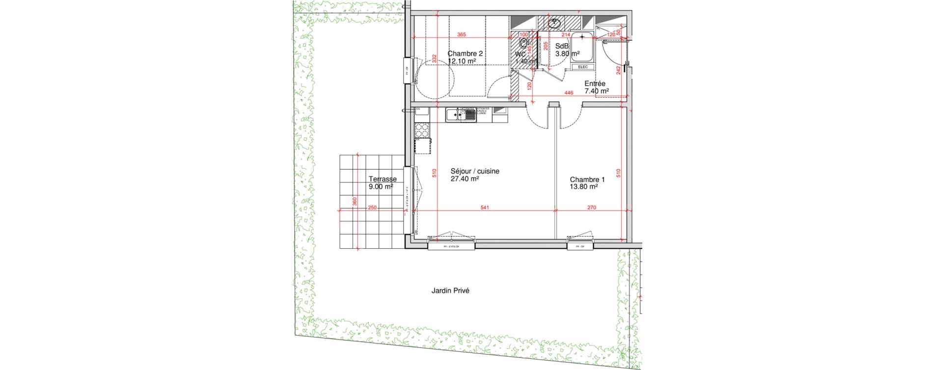 Appartement T3 de 65,90 m2 &agrave; Saint-Martin-Boulogne Wicardenne