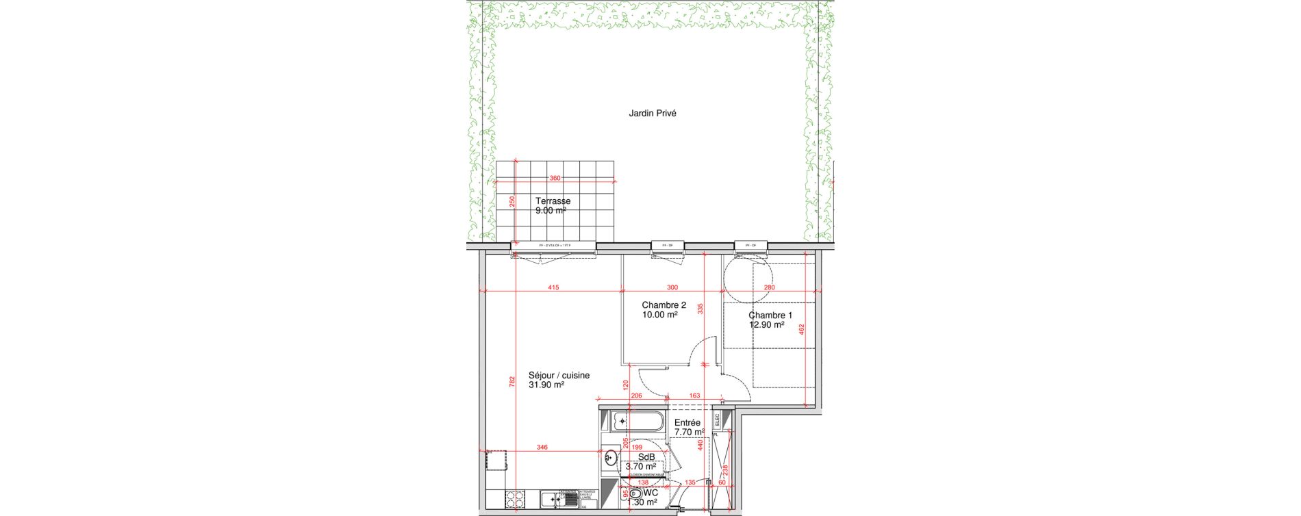 Appartement T3 de 67,50 m2 &agrave; Saint-Martin-Boulogne Wicardenne