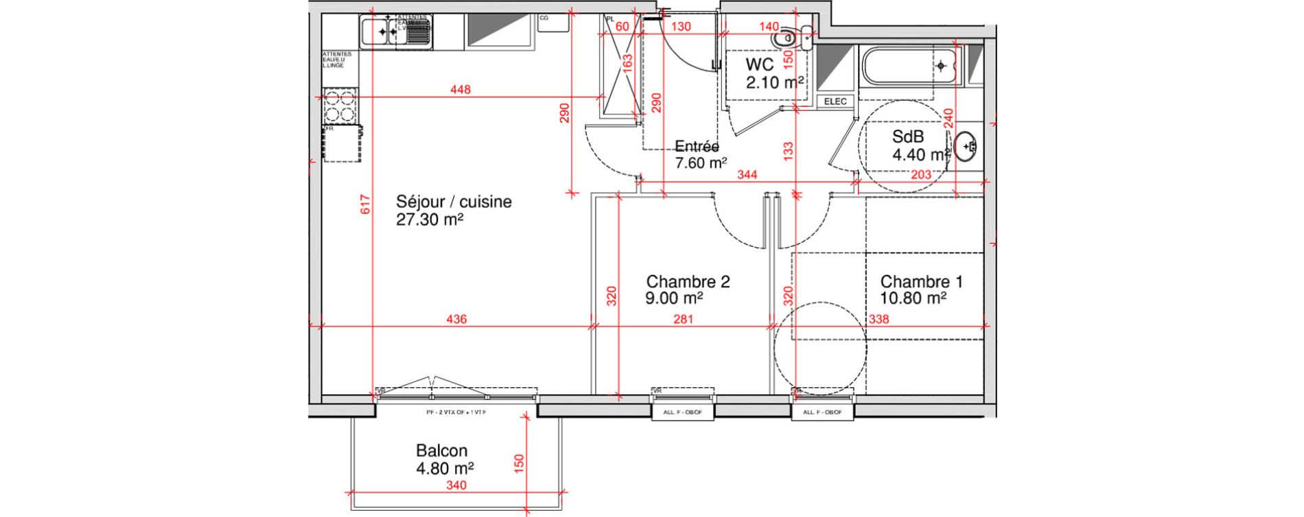 Appartement T3 de 61,20 m2 &agrave; Saint-Martin-Boulogne Wicardenne