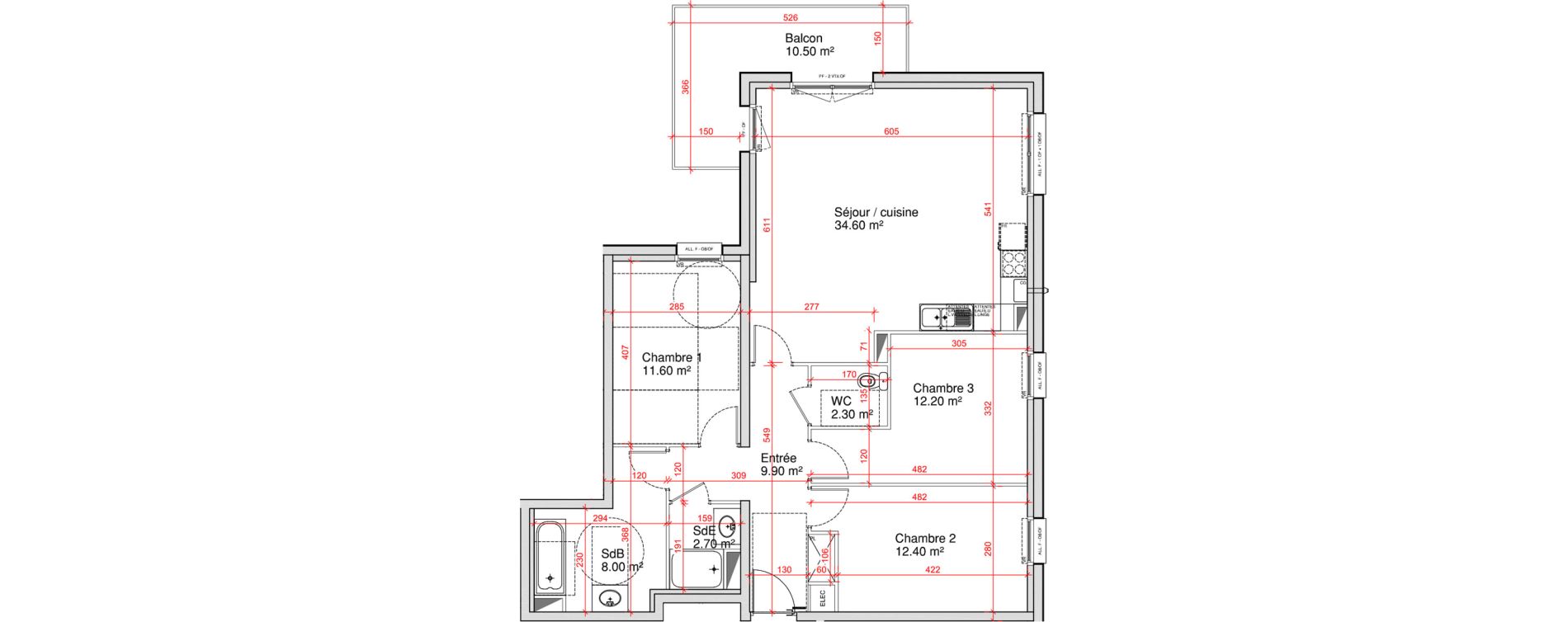 Appartement T4 de 93,70 m2 &agrave; Saint-Martin-Boulogne Wicardenne