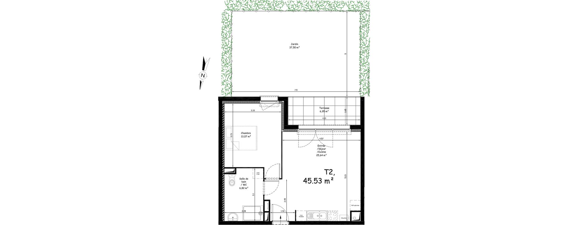 Appartement T2 de 45,53 m2 &agrave; Saint-Nicolas Centre