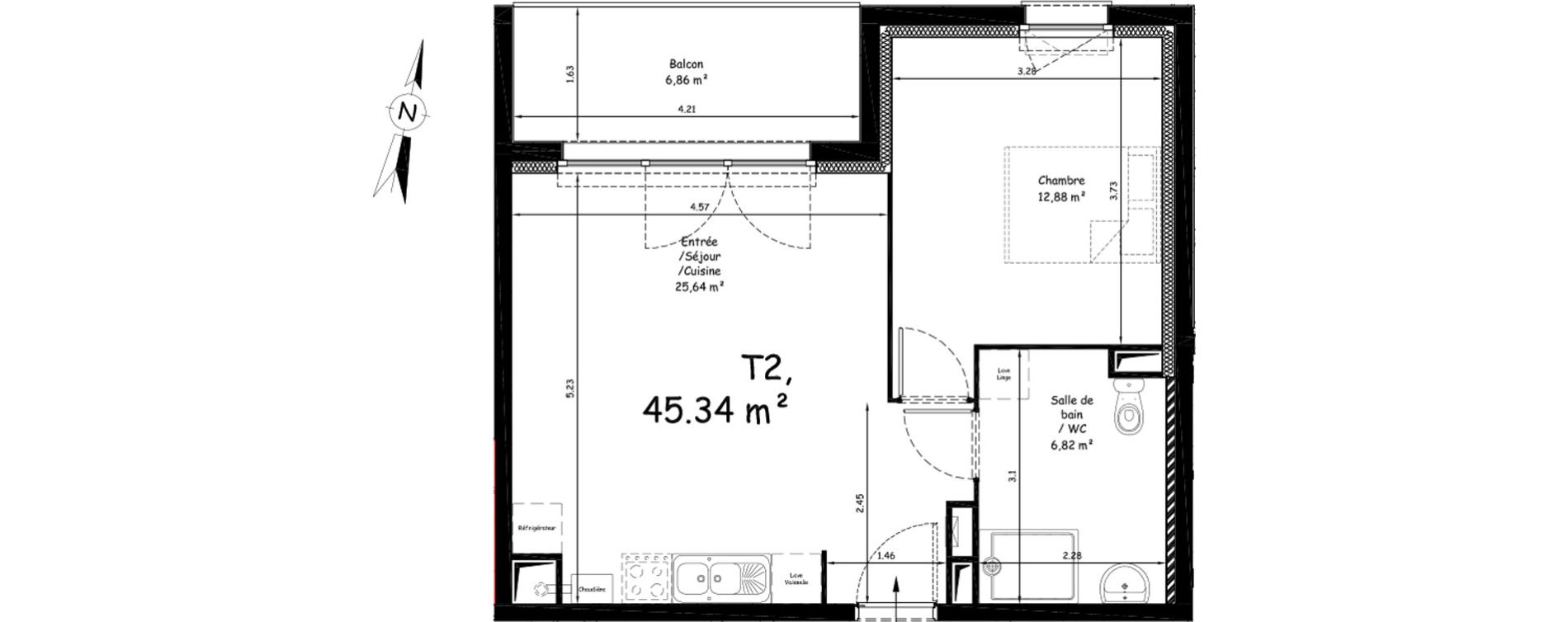 Appartement T2 de 45,53 m2 &agrave; Saint-Nicolas Centre