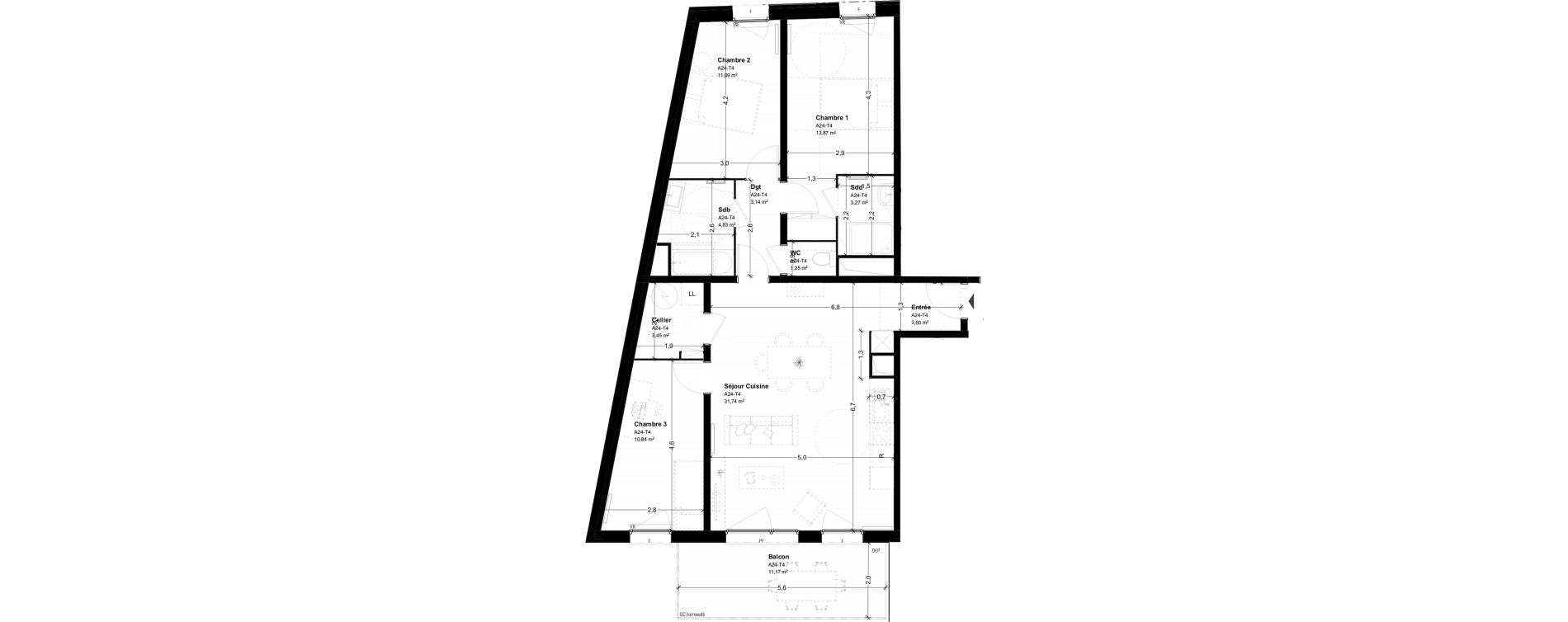 Appartement T4 de 87,08 m2 &agrave; Saint-Omer Centre