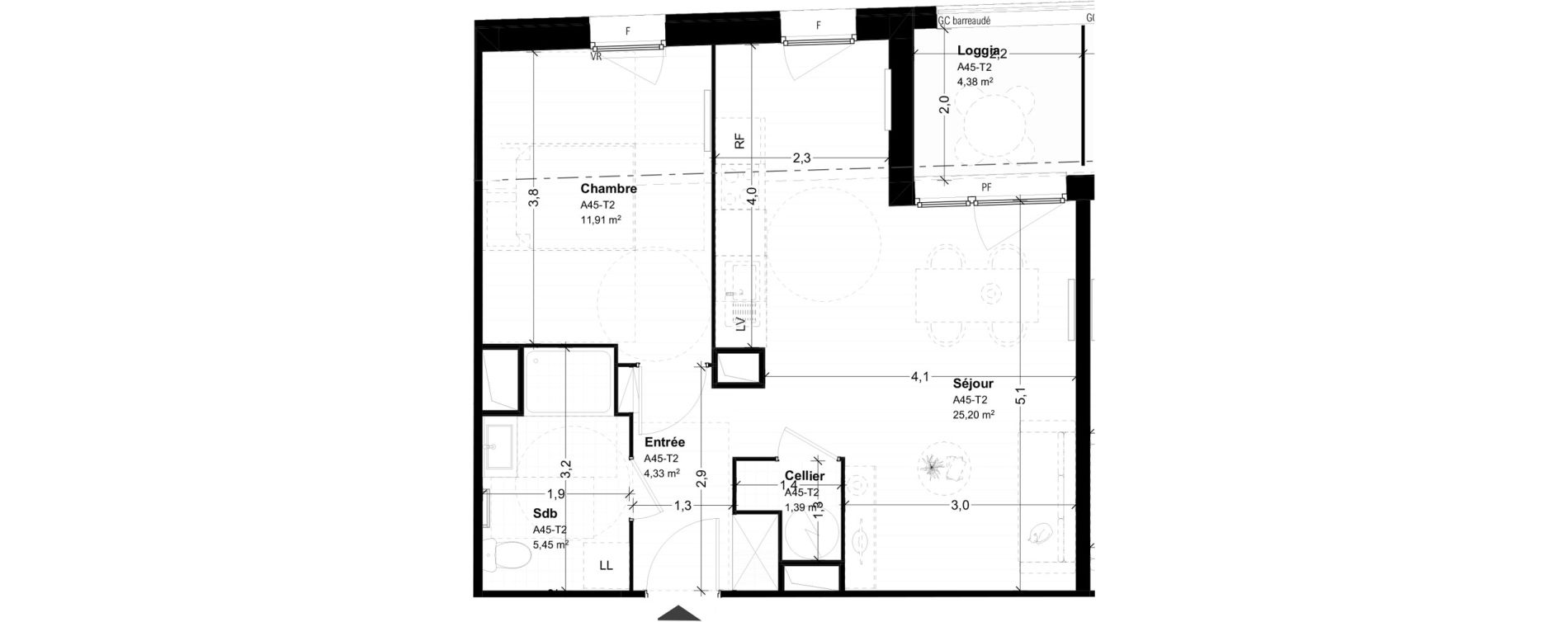 Appartement T2 de 48,28 m2 &agrave; Saint-Omer Centre