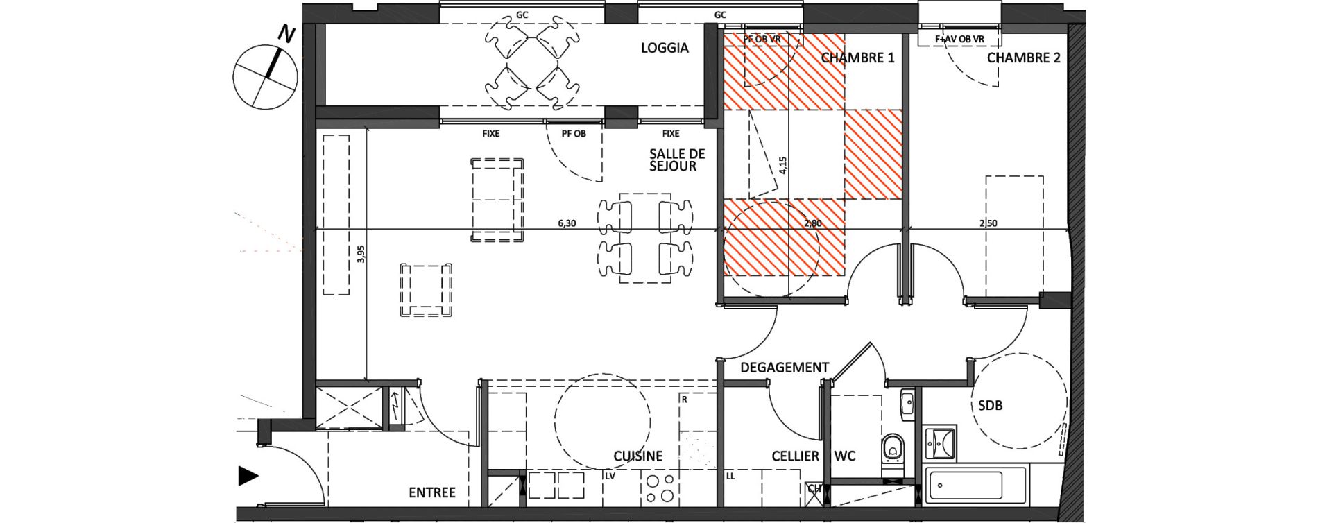 Appartement T3 de 74,41 m2 &agrave; Saint-Omer Centre