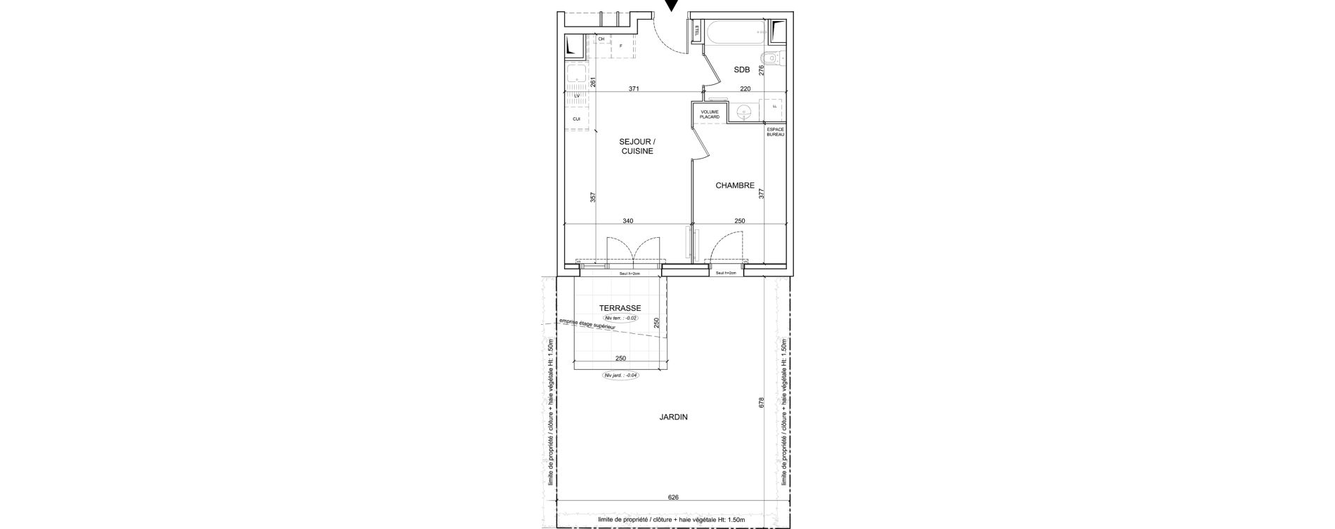 Appartement T2 de 37,00 m2 &agrave; Sainte-Catherine Centre