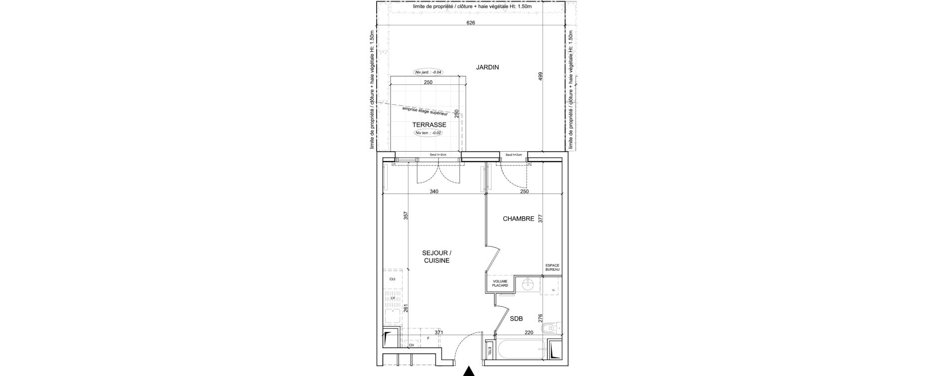 Appartement T2 de 37,00 m2 &agrave; Sainte-Catherine Centre