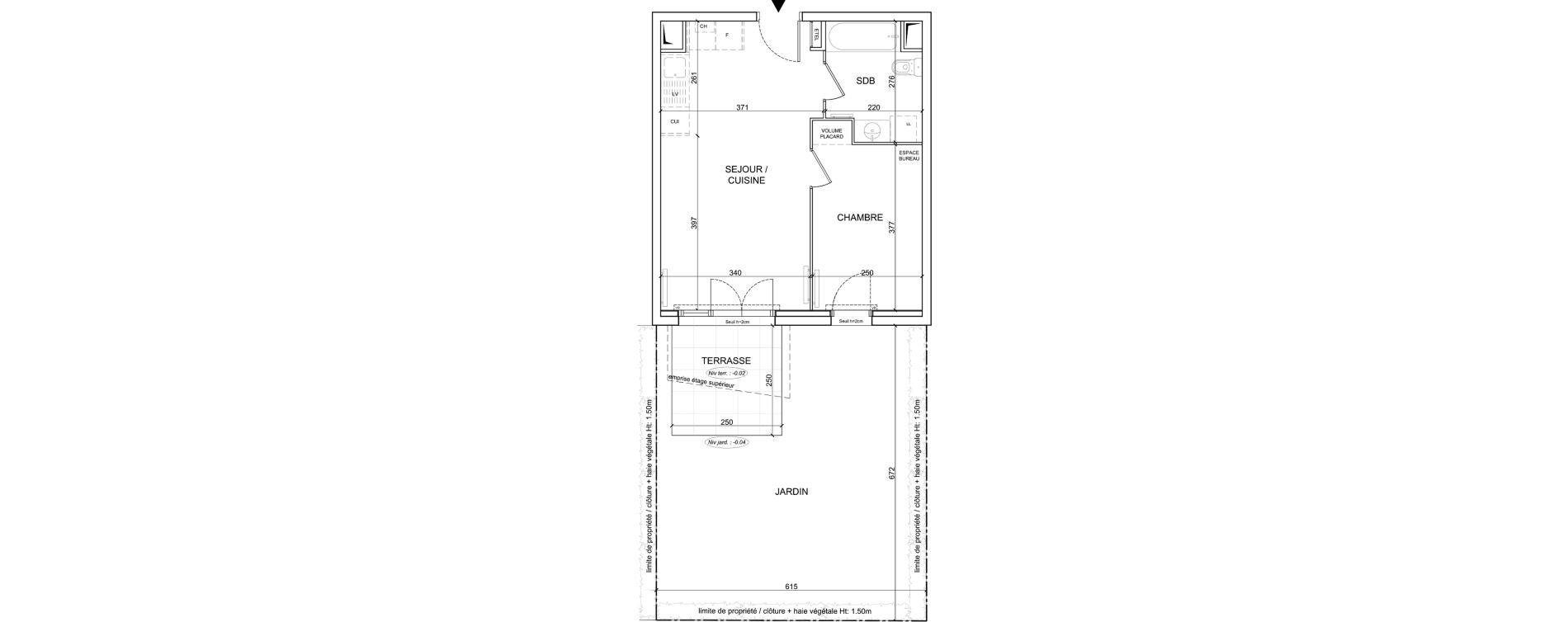 Appartement T2 de 37,90 m2 &agrave; Sainte-Catherine Centre