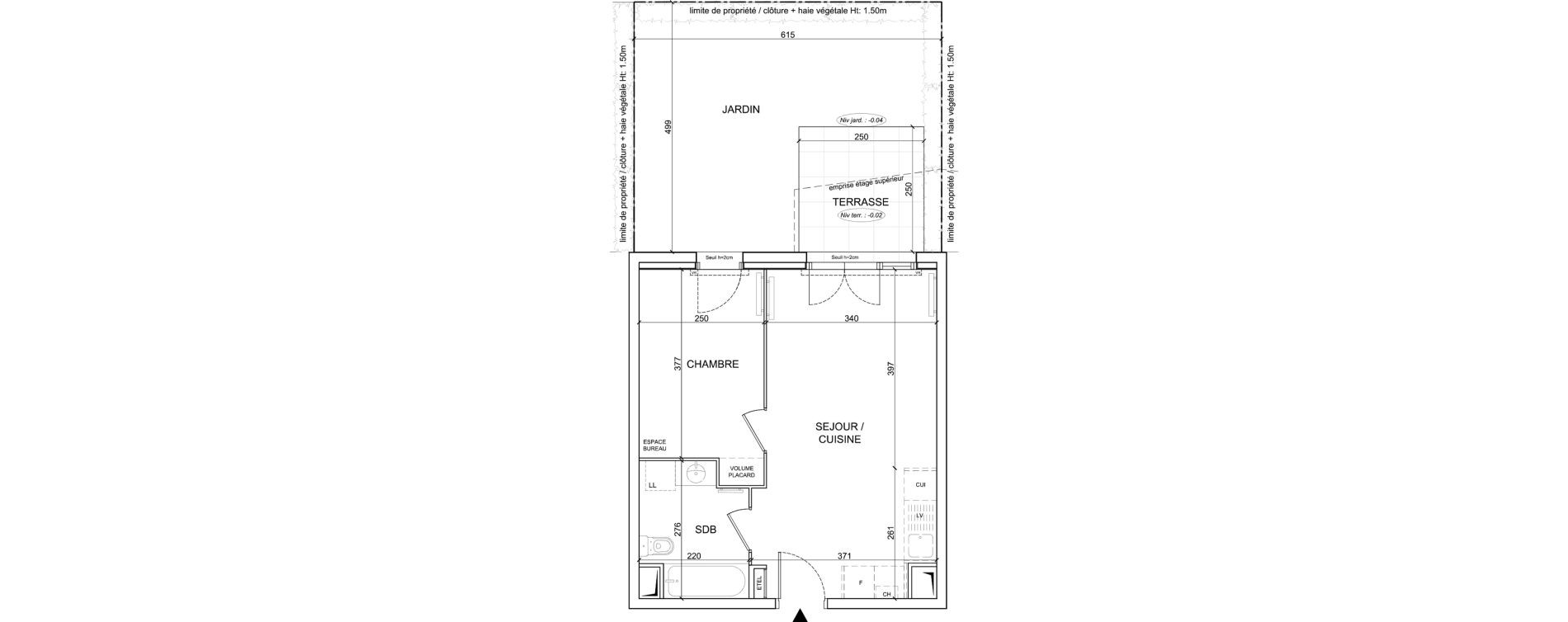 Appartement T2 de 37,90 m2 &agrave; Sainte-Catherine Centre