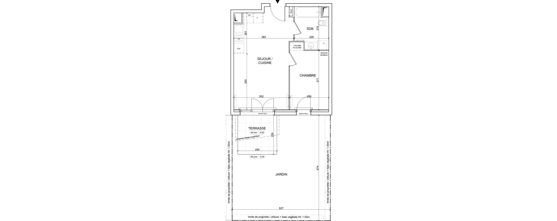 Appartement T2 de 37,80 m2 &agrave; Sainte-Catherine Centre