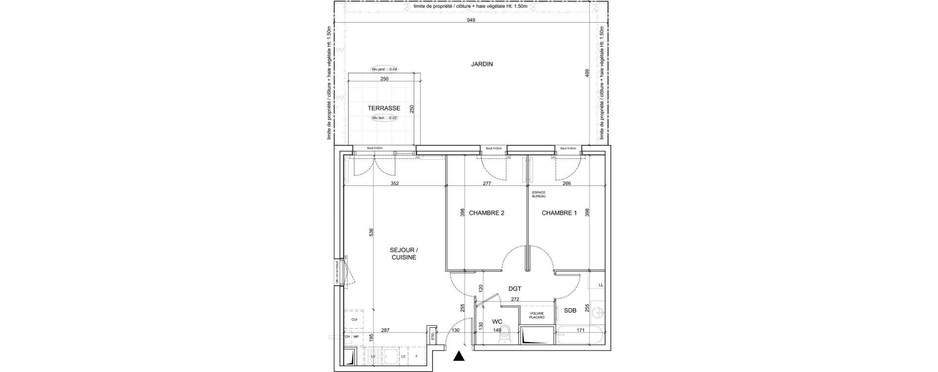 Appartement T3 de 59,20 m2 &agrave; Sainte-Catherine Centre