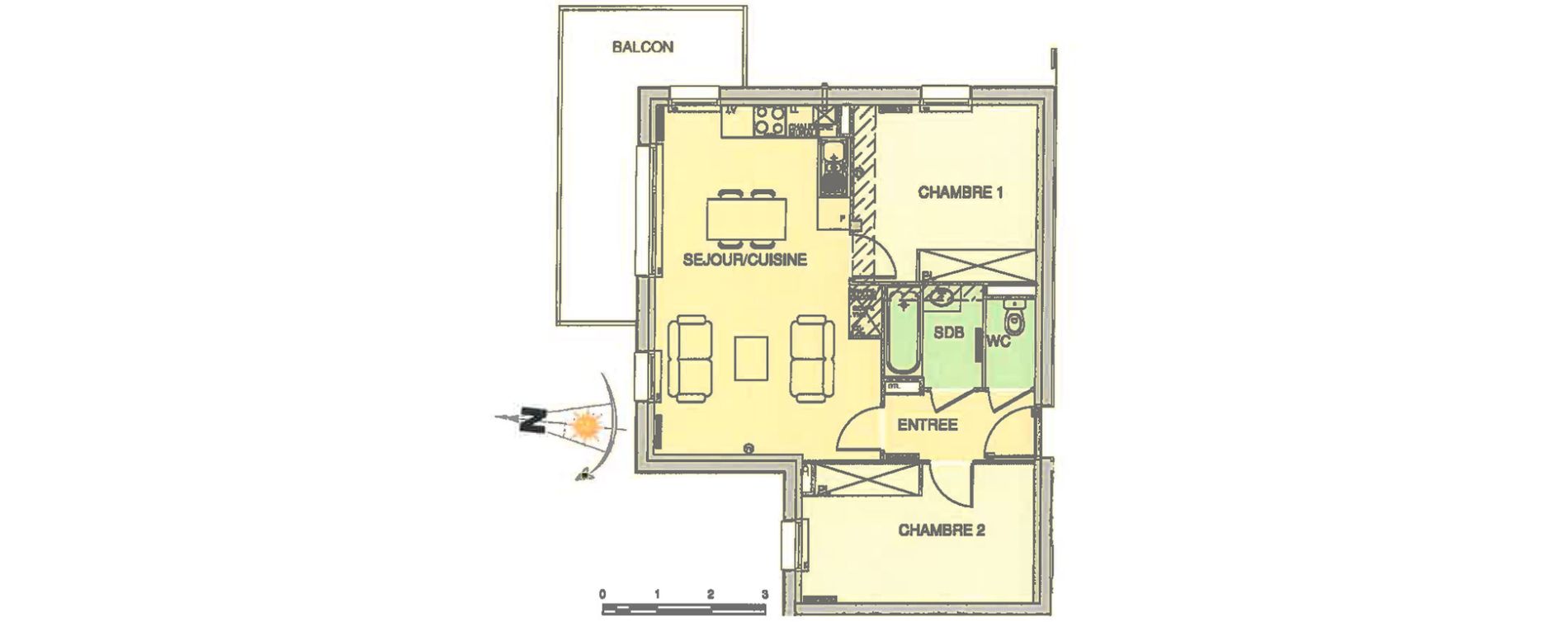 Appartement T3 de 55,80 m2 &agrave; Wimereux Centre