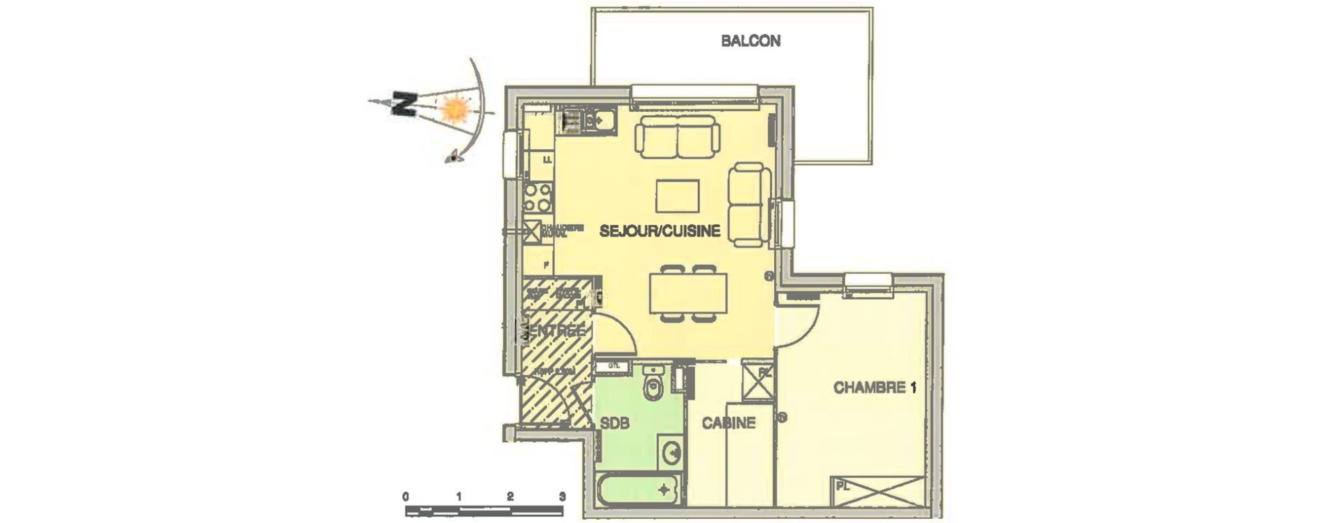 Appartement T2 de 46,00 m2 &agrave; Wimereux Centre