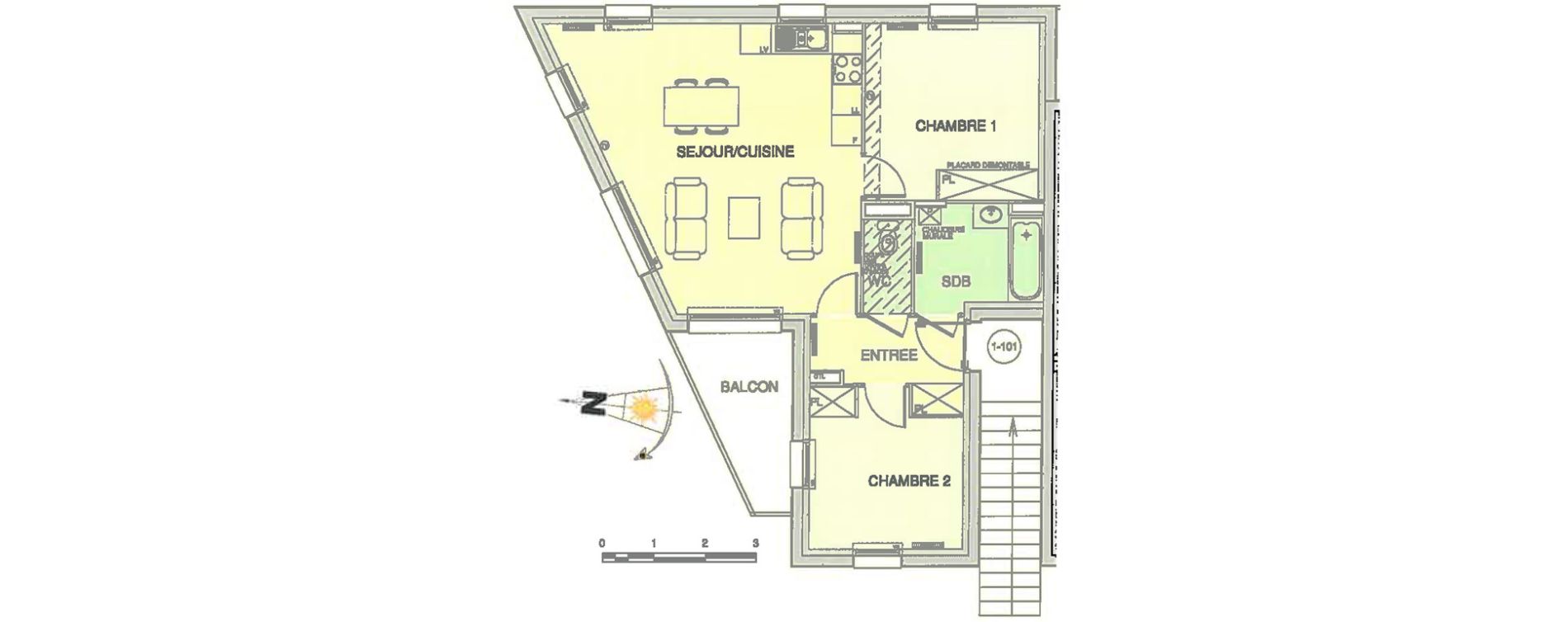 Appartement T3 de 58,80 m2 &agrave; Wimereux Centre