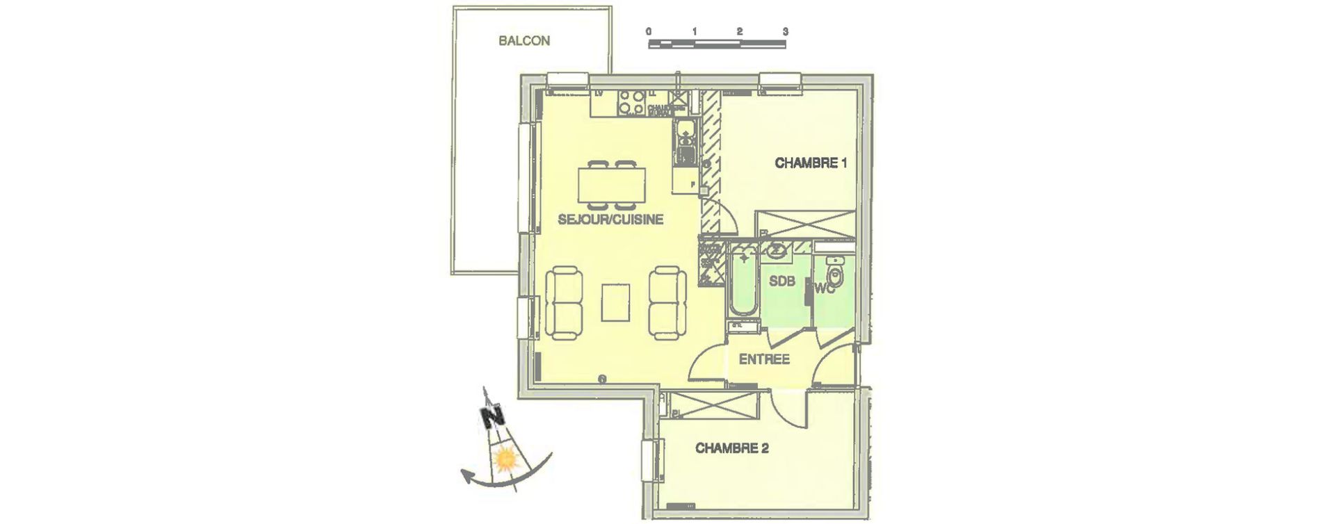 Appartement T3 de 55,50 m2 &agrave; Wimereux Centre