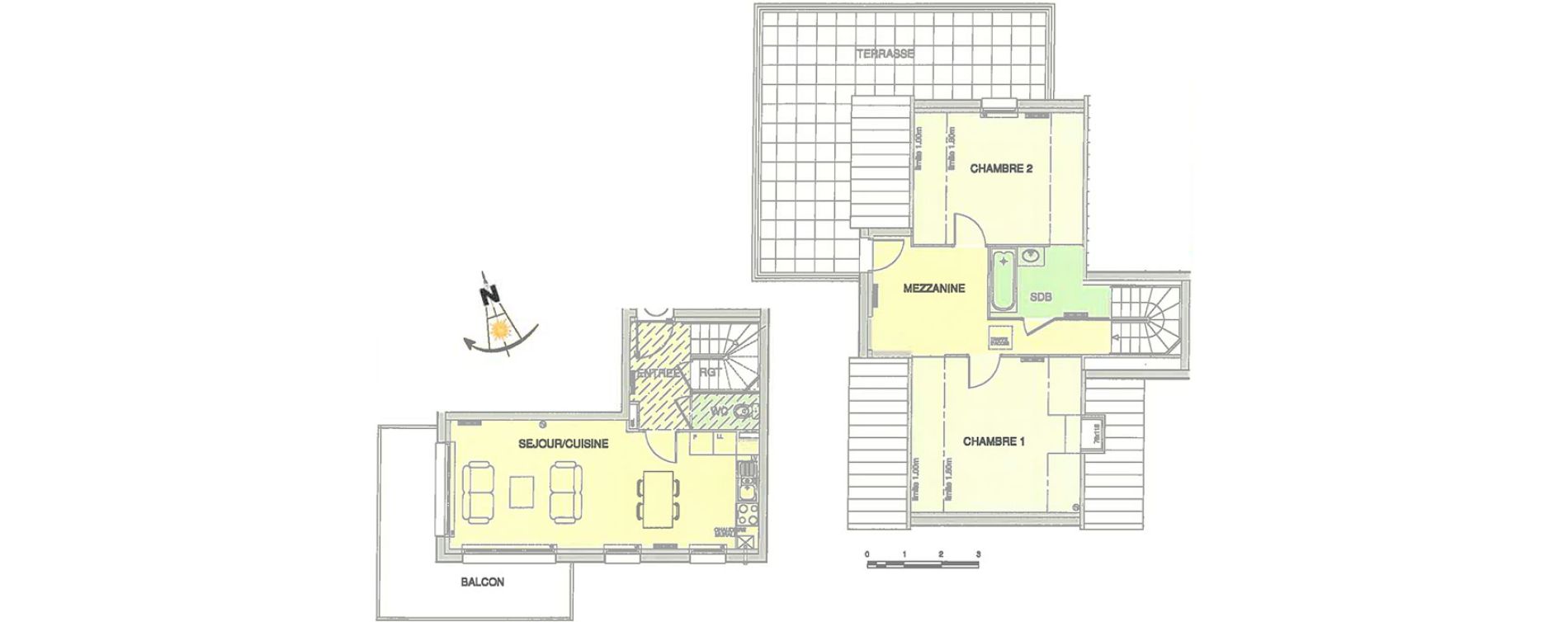 Duplex T3 de 65,90 m2 &agrave; Wimereux Centre