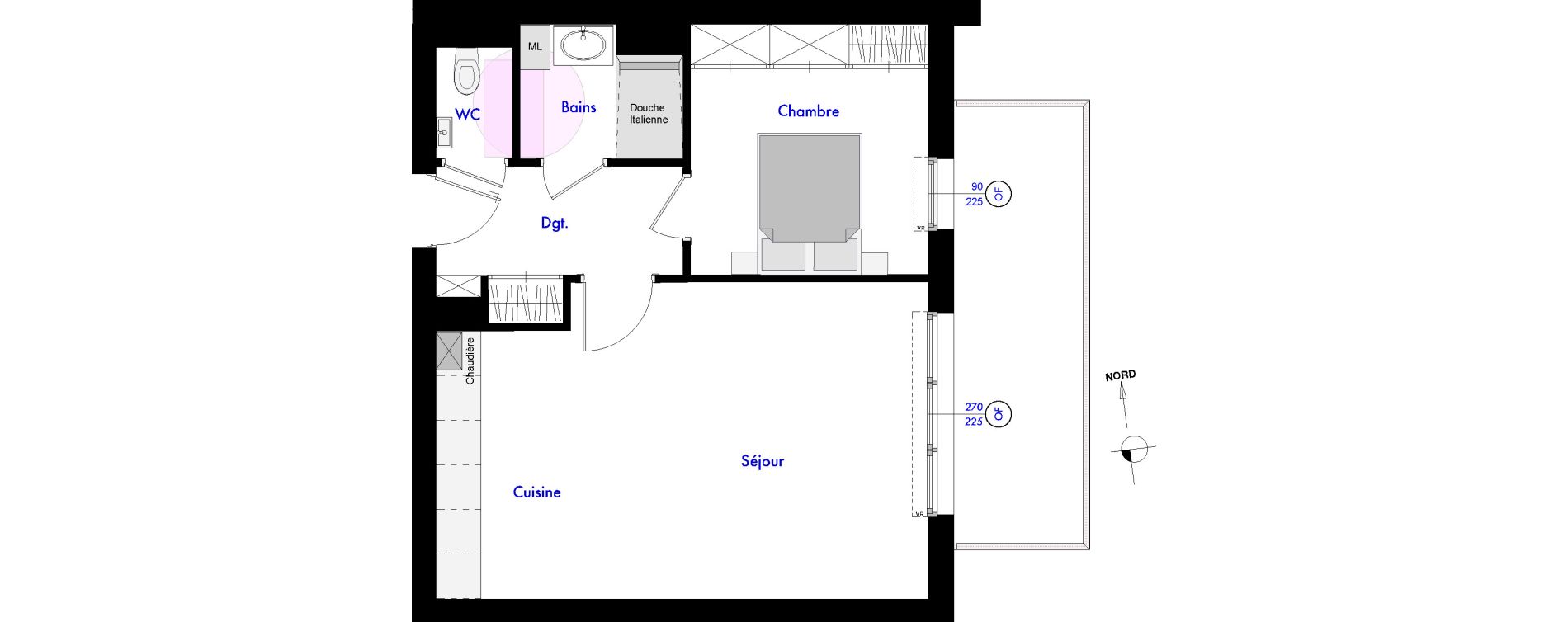 Appartement T2 de 49,50 m2 &agrave; Wimereux Centre