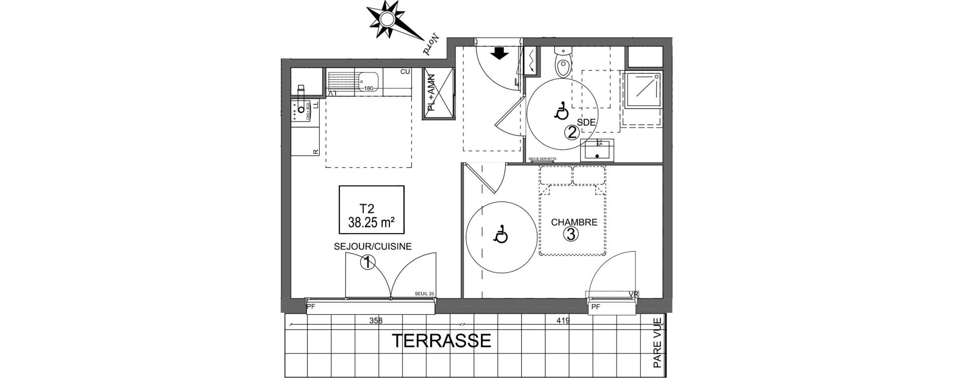 Appartement T2 de 38,25 m2 &agrave; Amiens Faubourg de hem