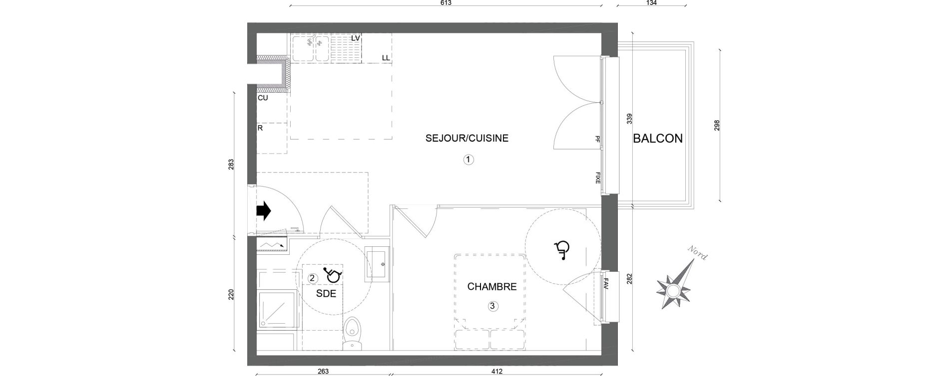Appartement T2 de 40,80 m2 &agrave; Amiens Faubourg de hem