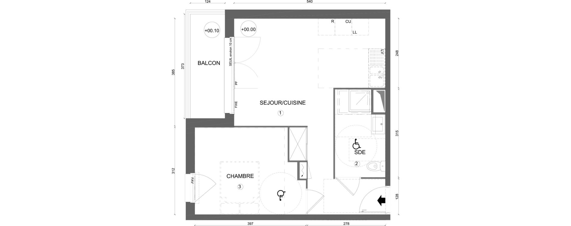 Appartement T2 de 40,90 m2 &agrave; Amiens Faubourg de hem