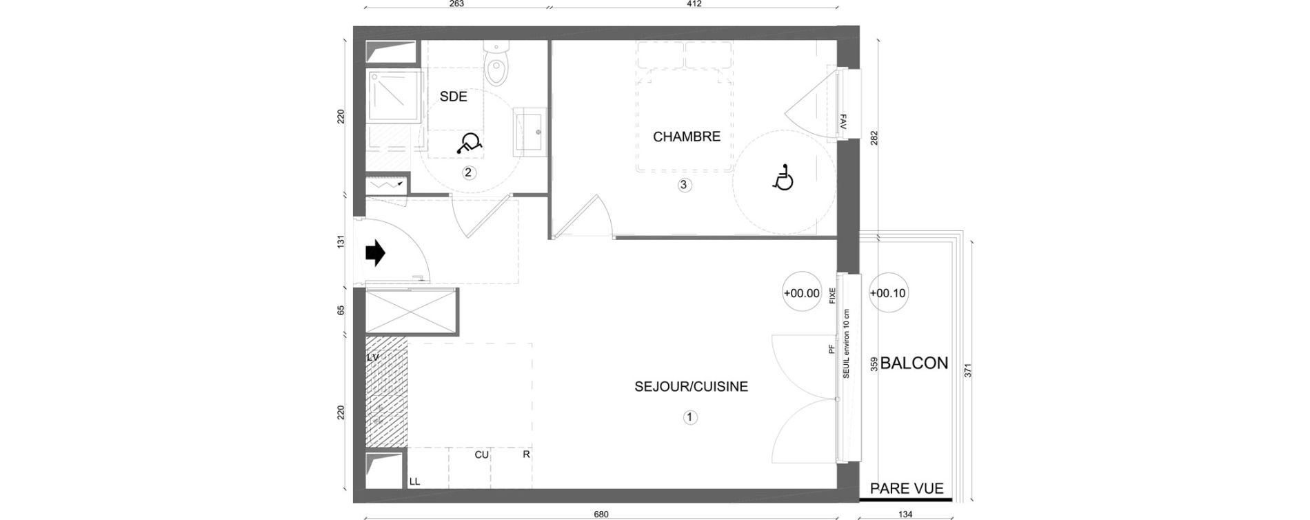 Appartement T2 de 42,50 m2 &agrave; Amiens Faubourg de hem