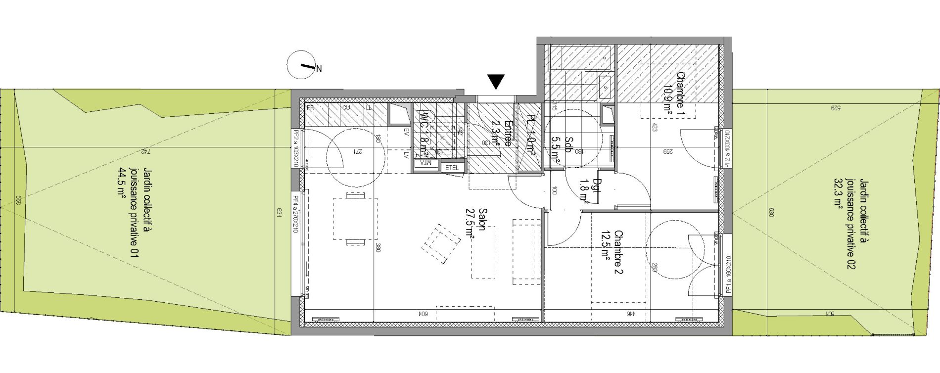 Appartement T3 de 63,30 m2 &agrave; Amiens Intercampus