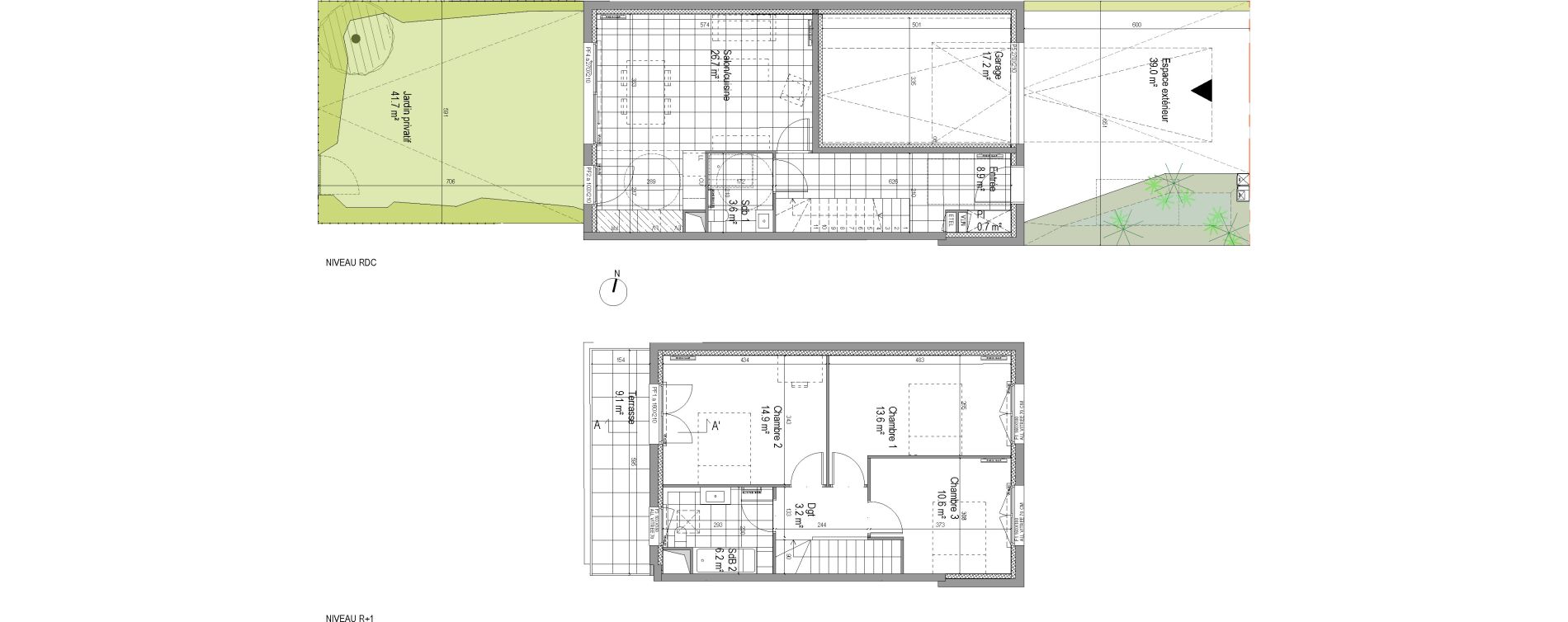 Maison T4 de 88,40 m2 &agrave; Amiens Intercampus