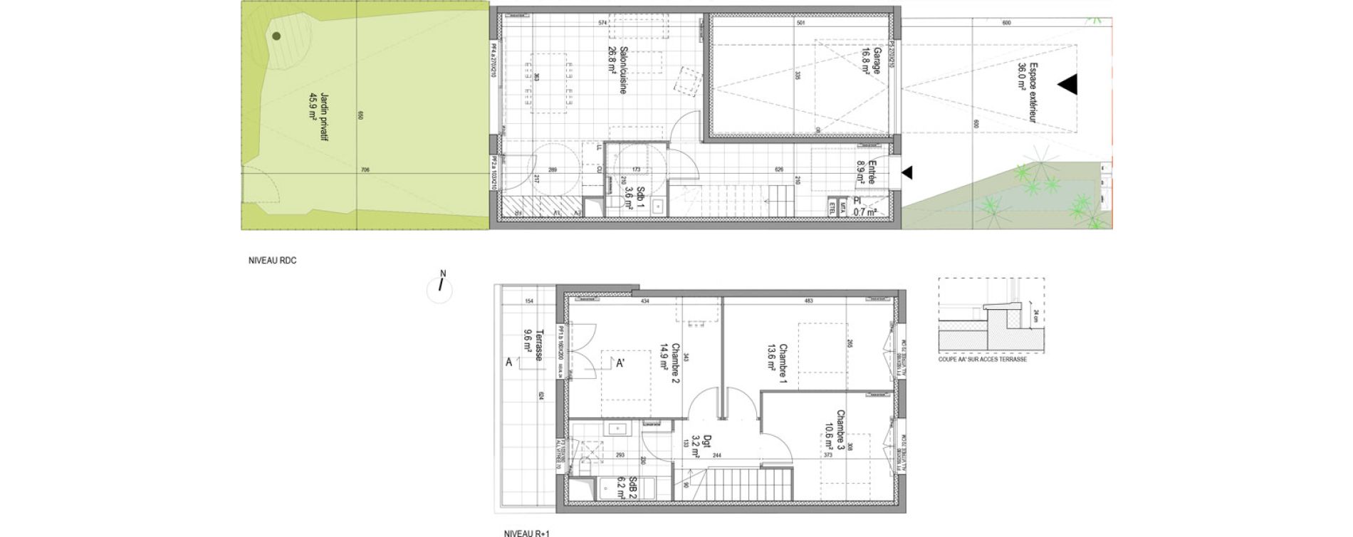 Maison T4 de 88,50 m2 &agrave; Amiens Intercampus