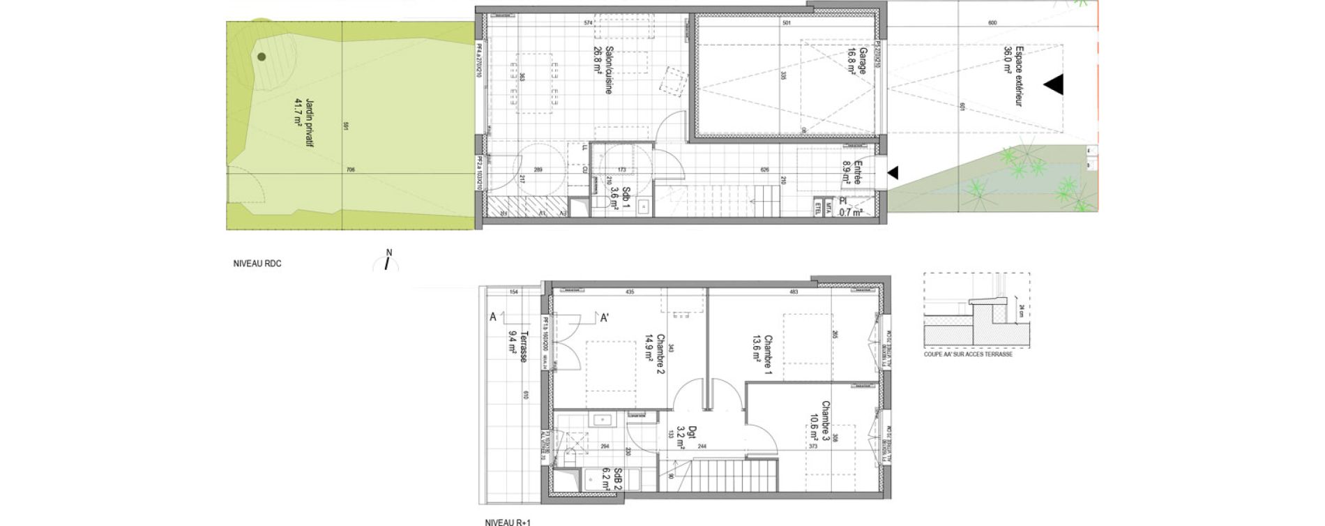 Maison T4 de 88,50 m2 &agrave; Amiens Intercampus