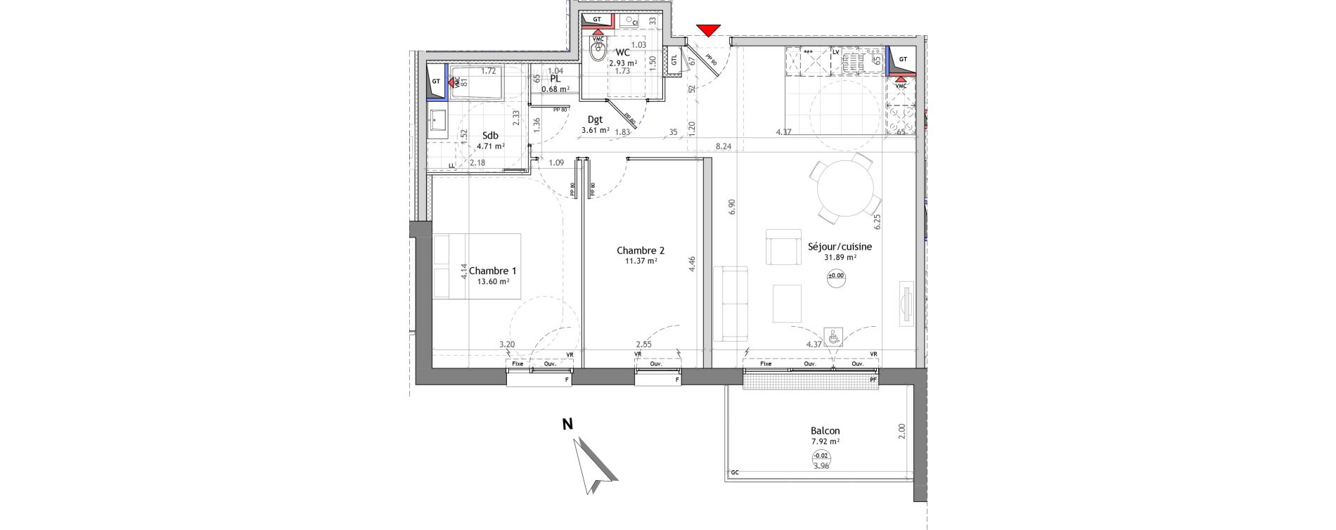 Appartement T3 de 68,79 m2 &agrave; Amiens Saint jacques - saint roch