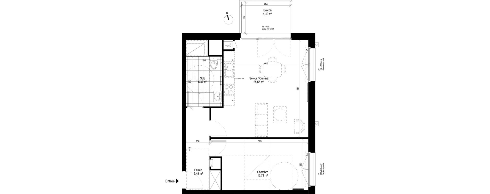 Appartement T2 de 52,22 m2 &agrave; Amiens Saint leu - notre dame