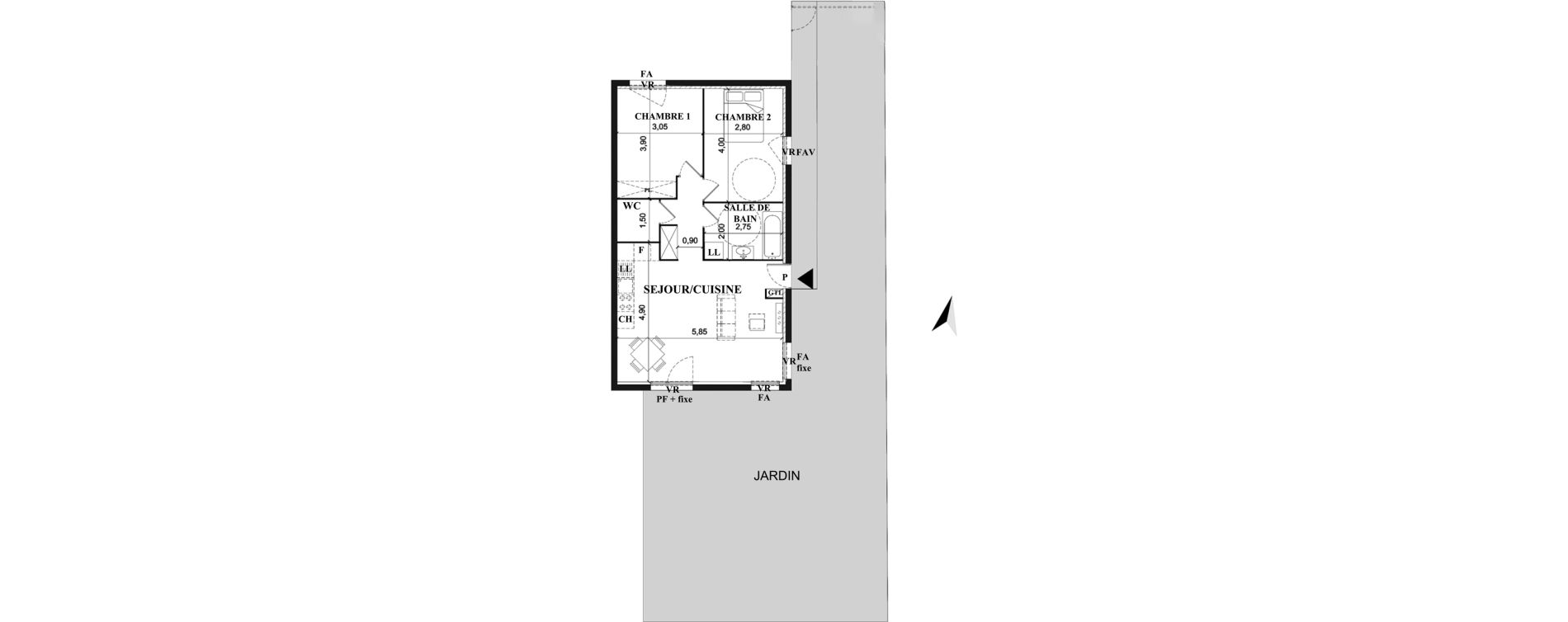 Appartement T3 de 60,31 m2 &agrave; Amiens Petit saint jean